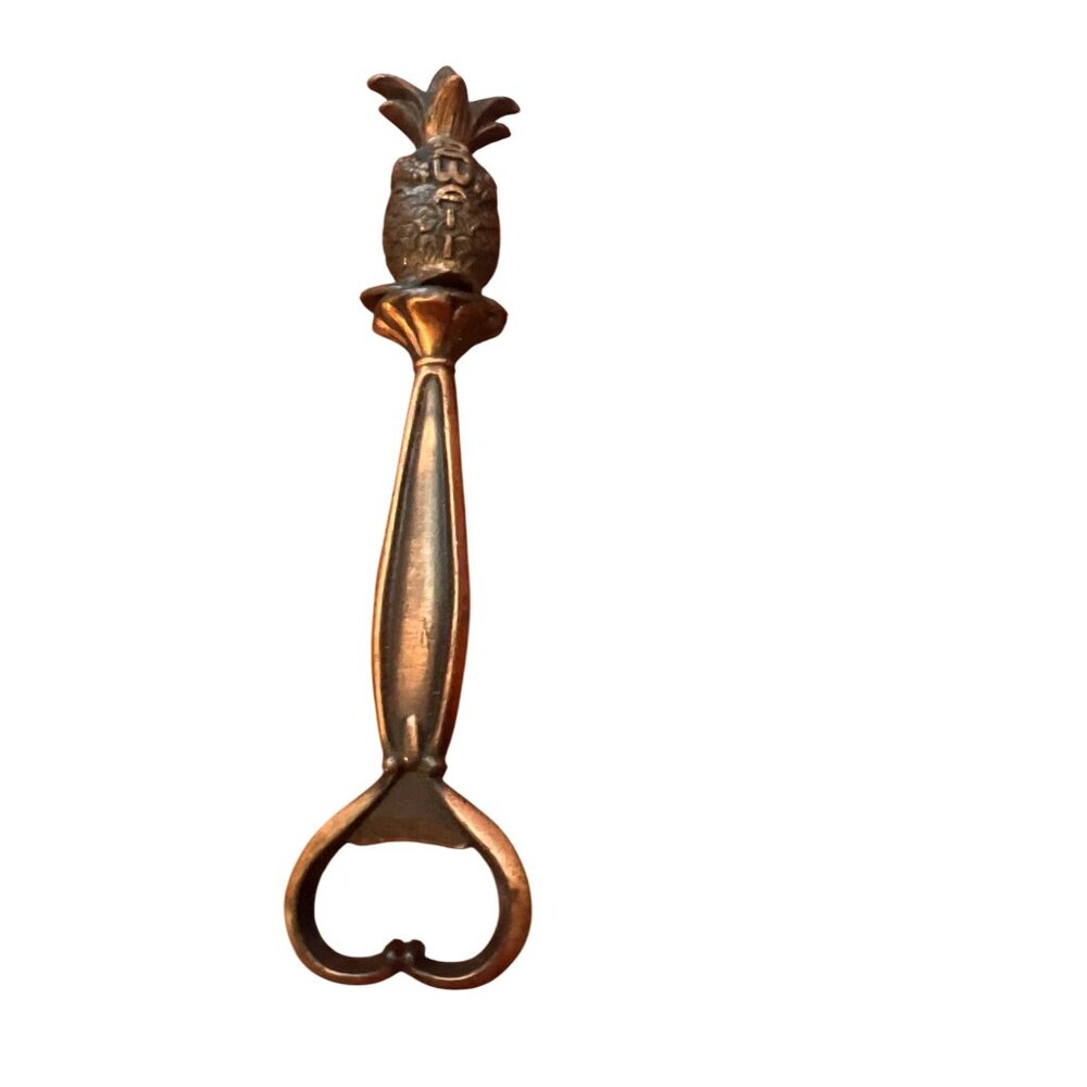 Vintage Hawaii Pineapple Brass Bronze Bottle Opener 5.75" tall